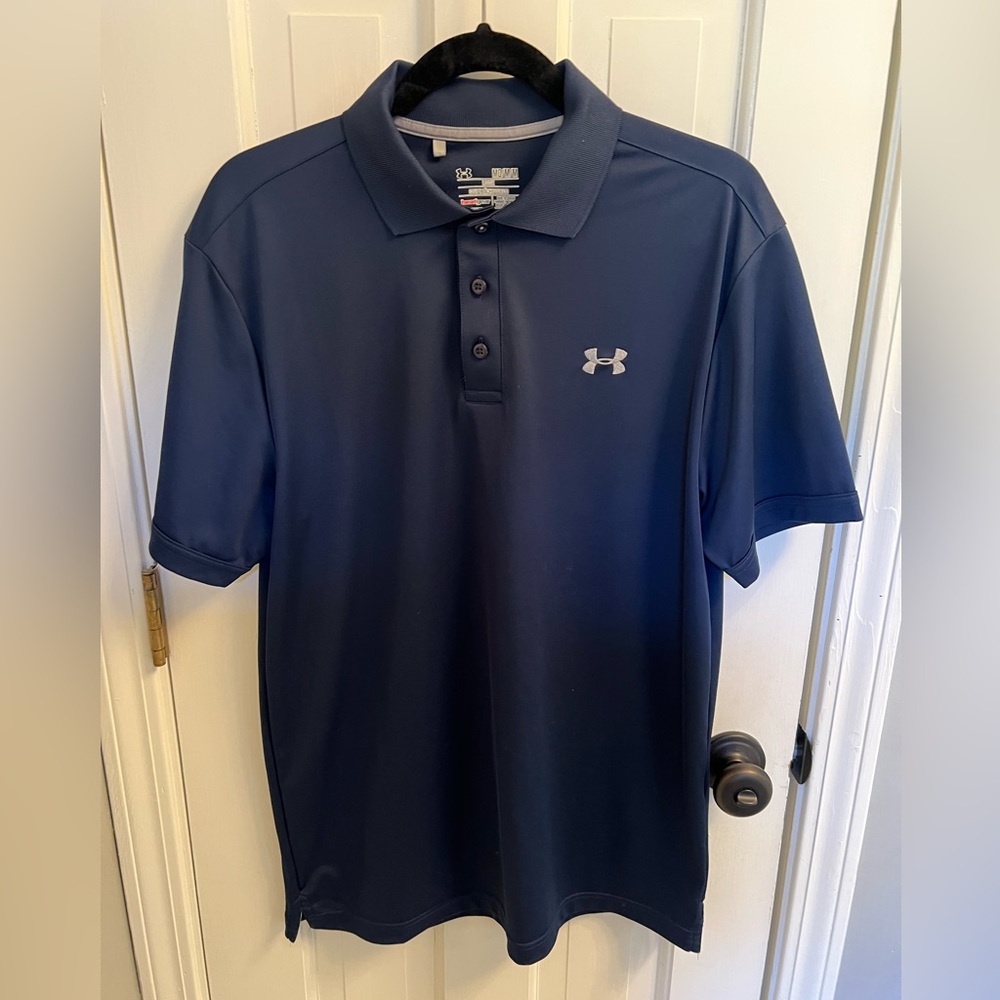 Mens Under Armour Polo Navy Blue Size M